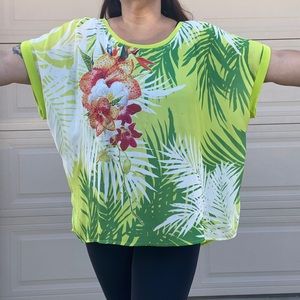 Tropical plus size Hawaiian blouse 2x
